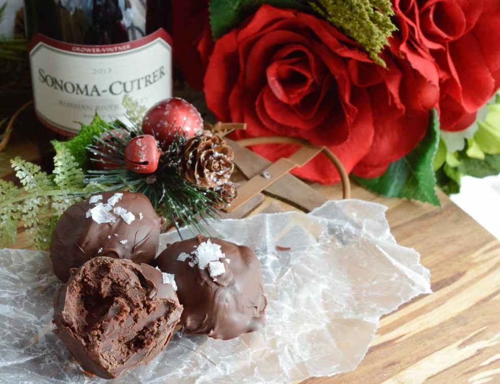 This Wine Chocolate Truffle Recipe is perfect for a Wine Tasting Party. These homemade truffles along with sweet and savory appetizers will make your holiday wine party extra special!