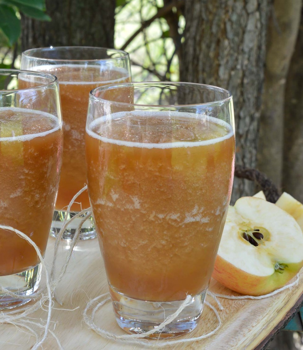 Celebrate the return of Spring and Summer with this Frozen Apple Daiquiri Recipe! A unique twist on a favorite summertime cocktail. Apple, rum and amaretto come together in this super refreshing drink! CHEERS!