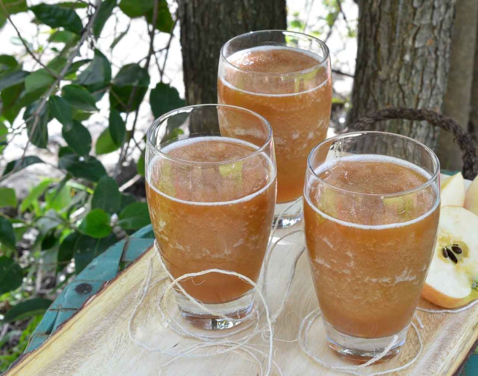 Celebrate the return of Spring and Summer with this Frozen Apple Daiquiri Recipe! A unique twist on a favorite summertime cocktail. Apple, rum and amaretto come together in this super refreshing drink! CHEERS!