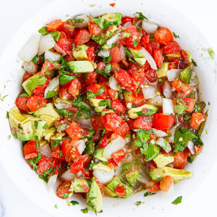 prepared pico de Gallo salsa with avocado