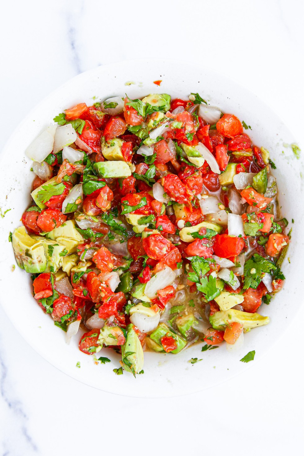 prepared pico de Gallo salsa with avocado