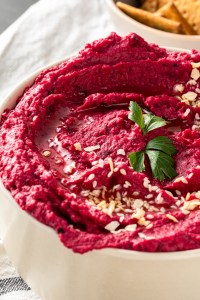 dark red hummus dip