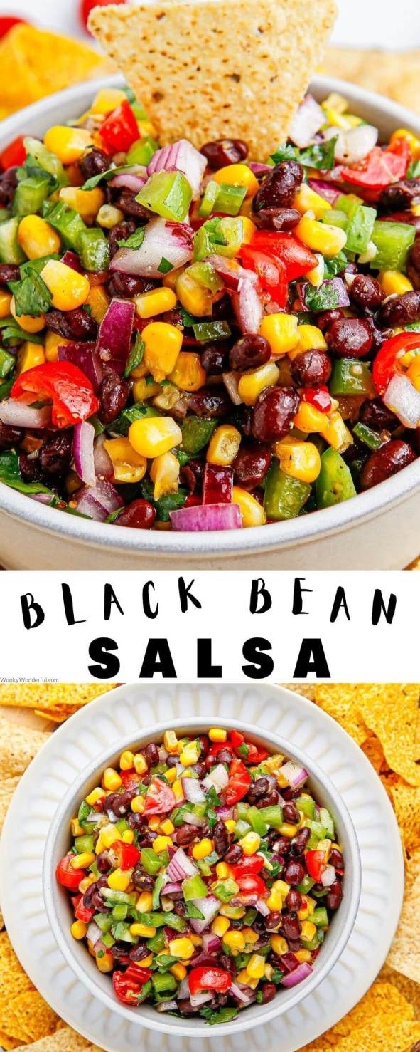 black bean and corn salsa pinnable image