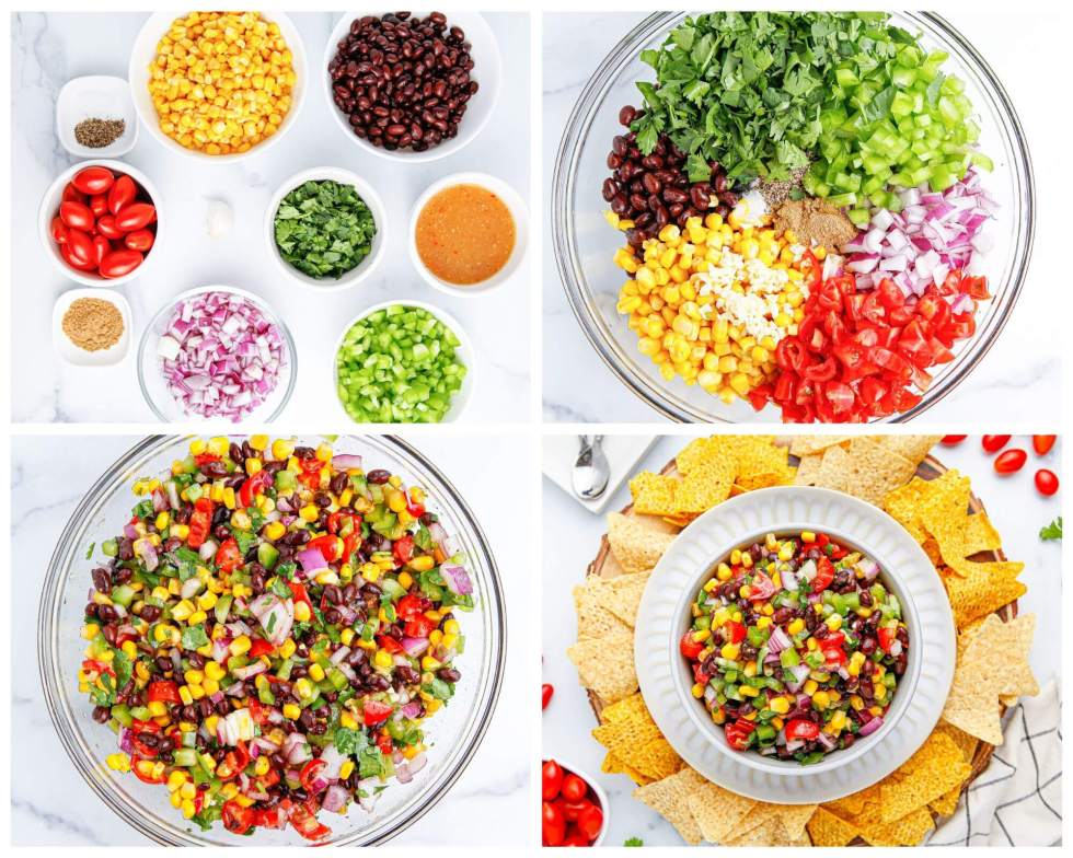 salsa process photo collage