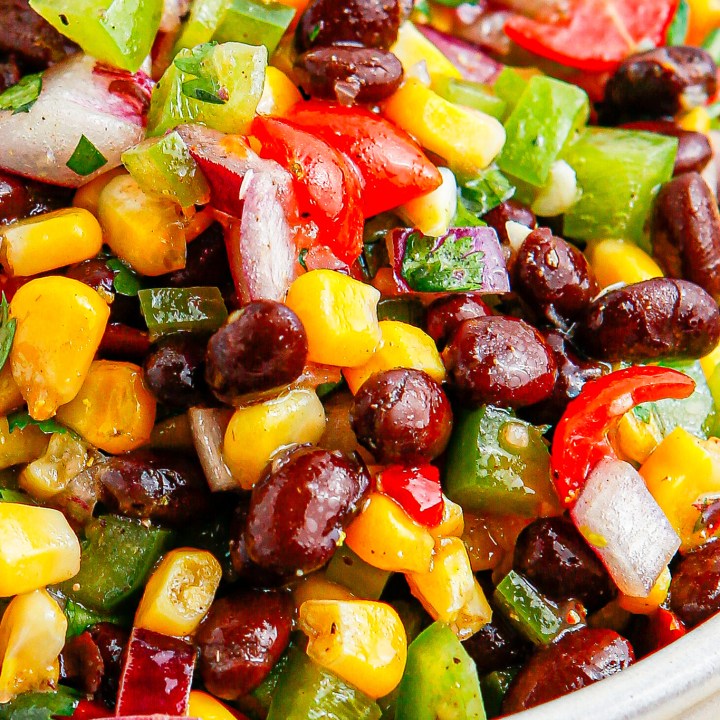 peppers, tomatoes, corn and black beans