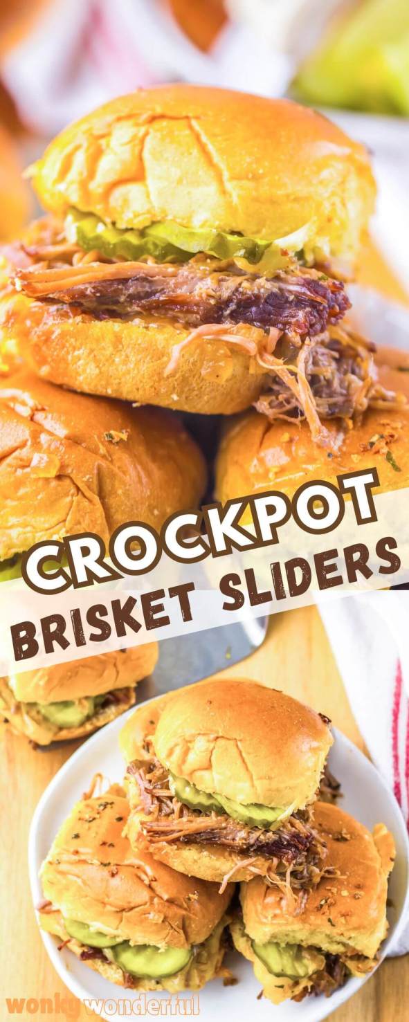 brisket sliders pinnable image