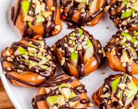 prepared pretzel bites on white plate