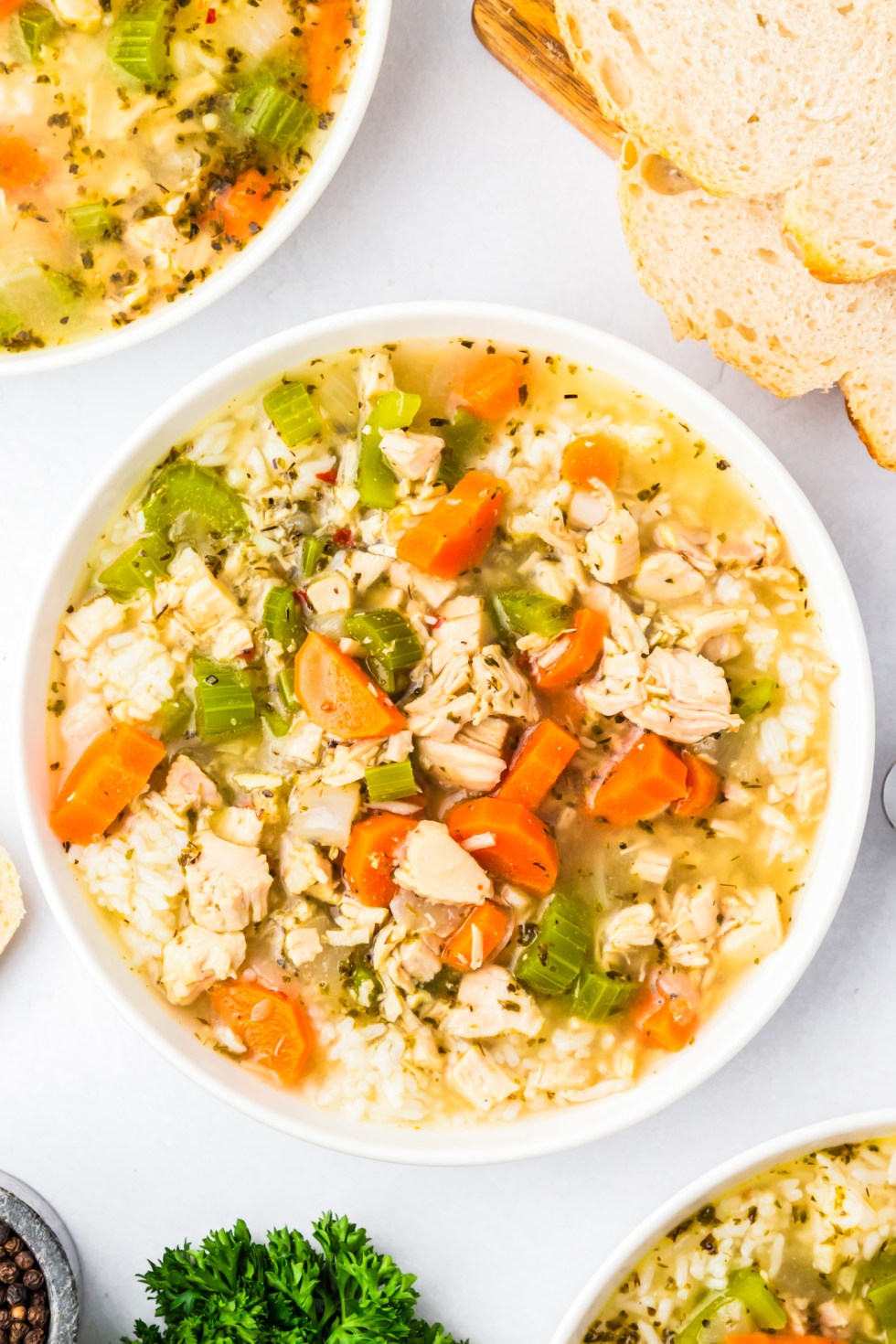 chicken soup in bowl