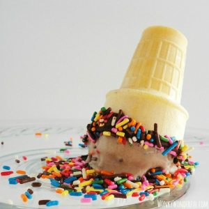 Chocolate Cake Batter Ice Cream with Sprinkles - WonkyWonderful.com