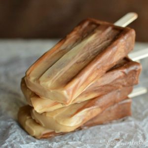 stack of brown and tan popsicles with wooden sticks