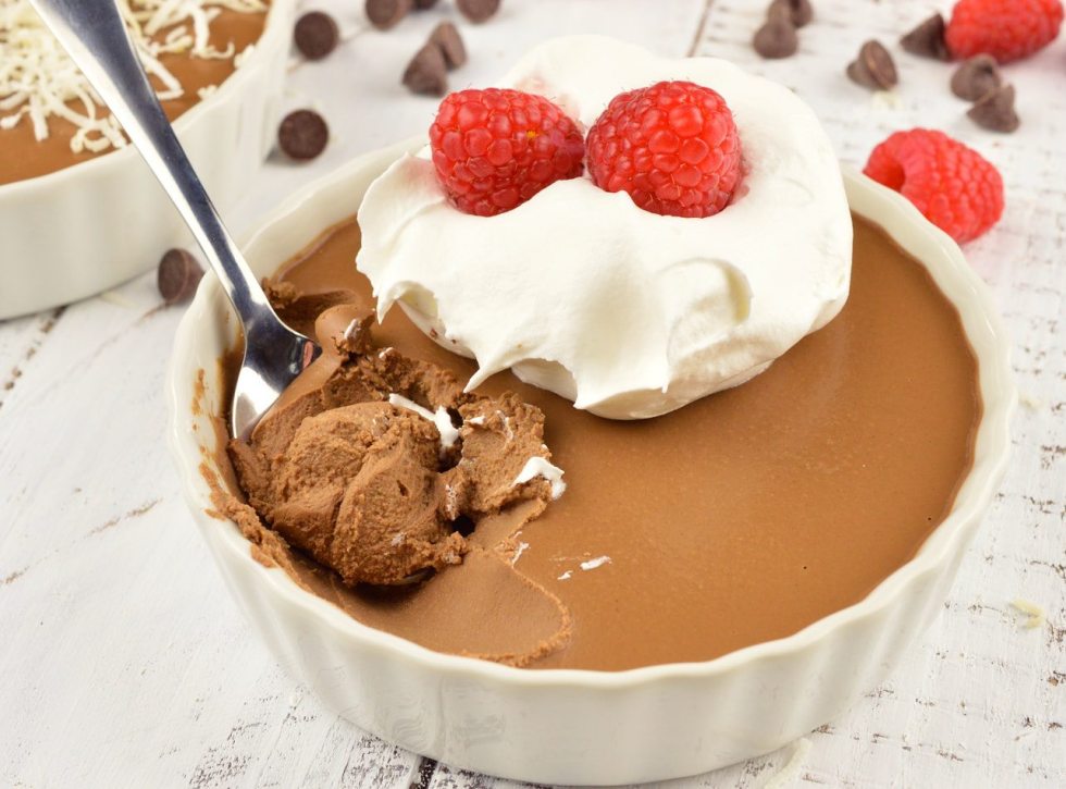 This Coconut Chocolate Pots de Creme Recipe is an elegant yet simple dessert. Perfect for the holidays, Valentine's Day or to satisfy an extreme chocolate craving! Made with just 5 ingredients, dairy-free and minimal effort, this creamy chocolate treat will be a show-stopper!