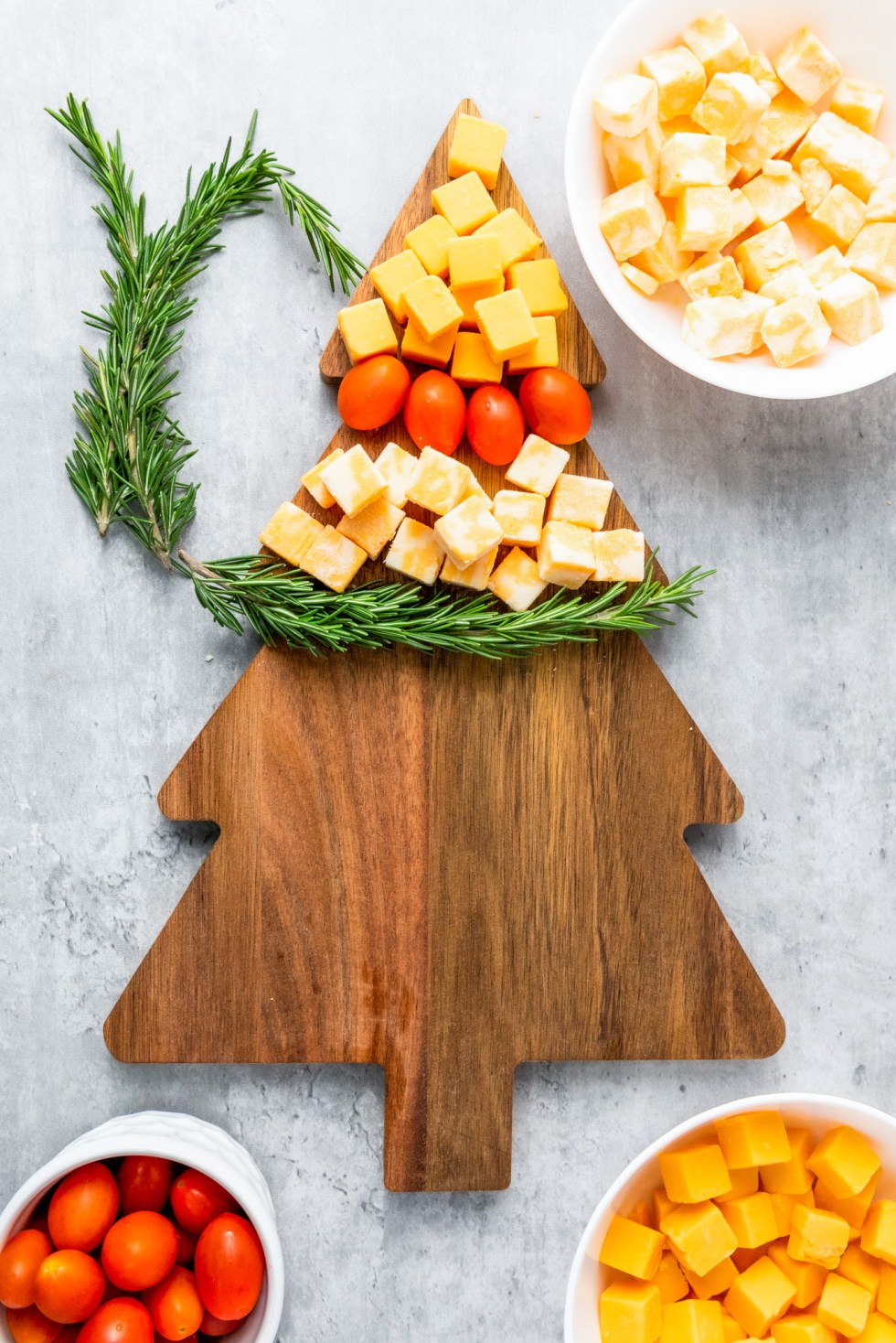 partially assembled cheese board