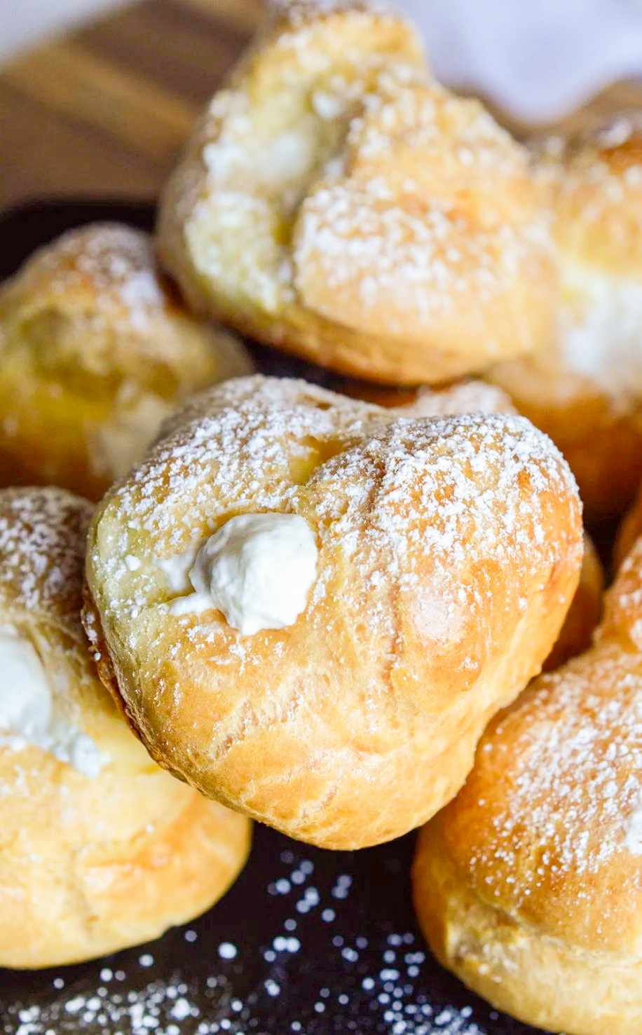 golden cream filled puffs