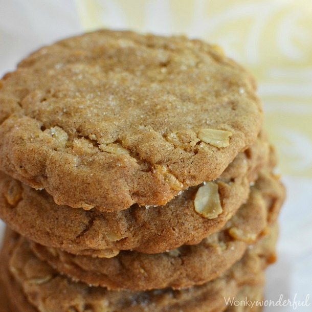 closeup of stack of light brown cookies