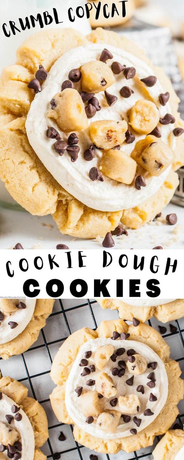 crumbl cookie dough cookie pinnable image