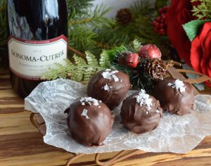 Wine Chocolate Truffle Recipe for a Wine Tasting Party. These homemade truffles along with sweet and savory appetizers will make you holiday wine party extra special!