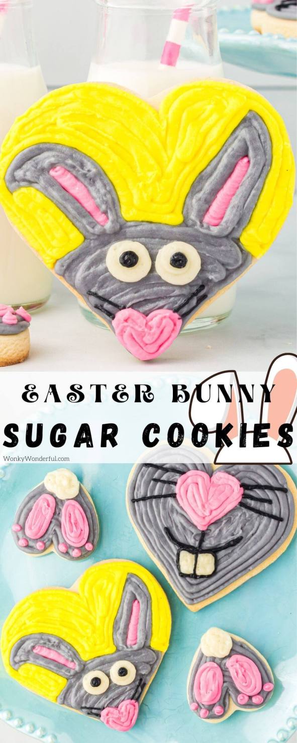 easter cookies pinnable image with title text