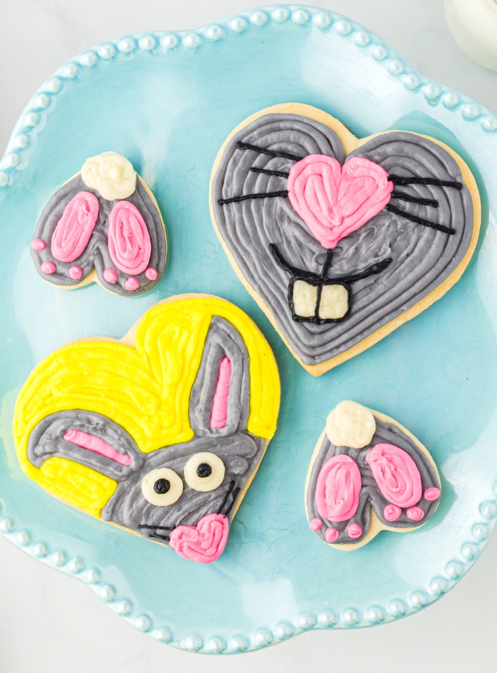 bunny decorated sugar cookies