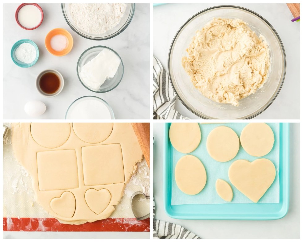 collage of cookie making