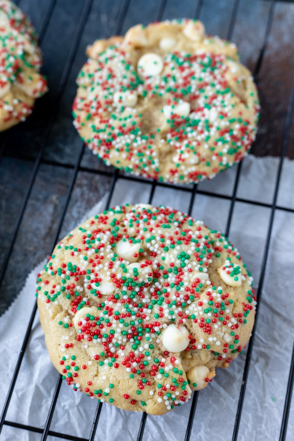 baked cookies on cooling rack