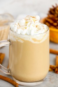 creamy coffee topped with whipped cream