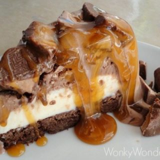 Ice Cream Milky Way Brownie Pie ::: wonkywonderful.com ::: #GameDayBites #shop