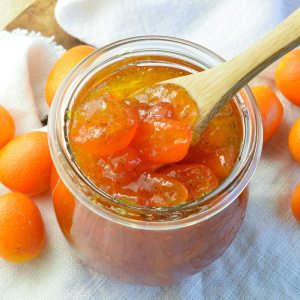 This Vanilla Kumquat Jam Recipe is great as a spread, dessert topping or condiment. This easy compote style jelly will add bright, citrus flavor to any dish!