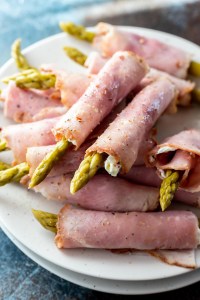 asparagus rolled into ham