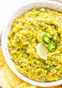 bright yellow salsa in bowl