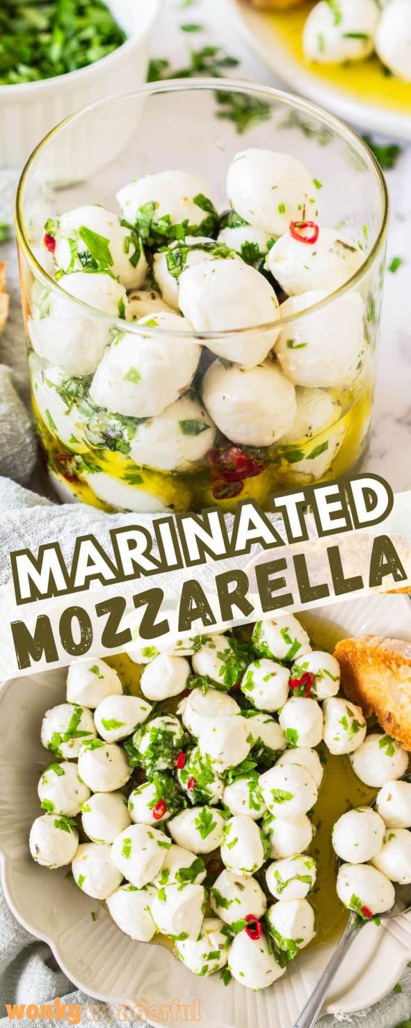 marinated mozzarella balls pinnable image 