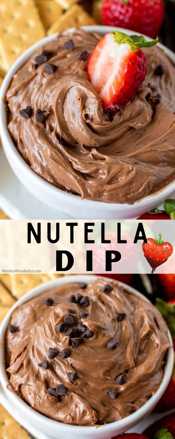 nutella dip pinnable image with title text