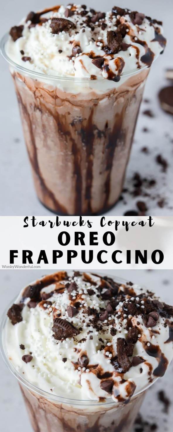 oreo frappuccino pinnable image with title text