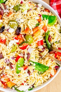 prepared pasta salad in bowl