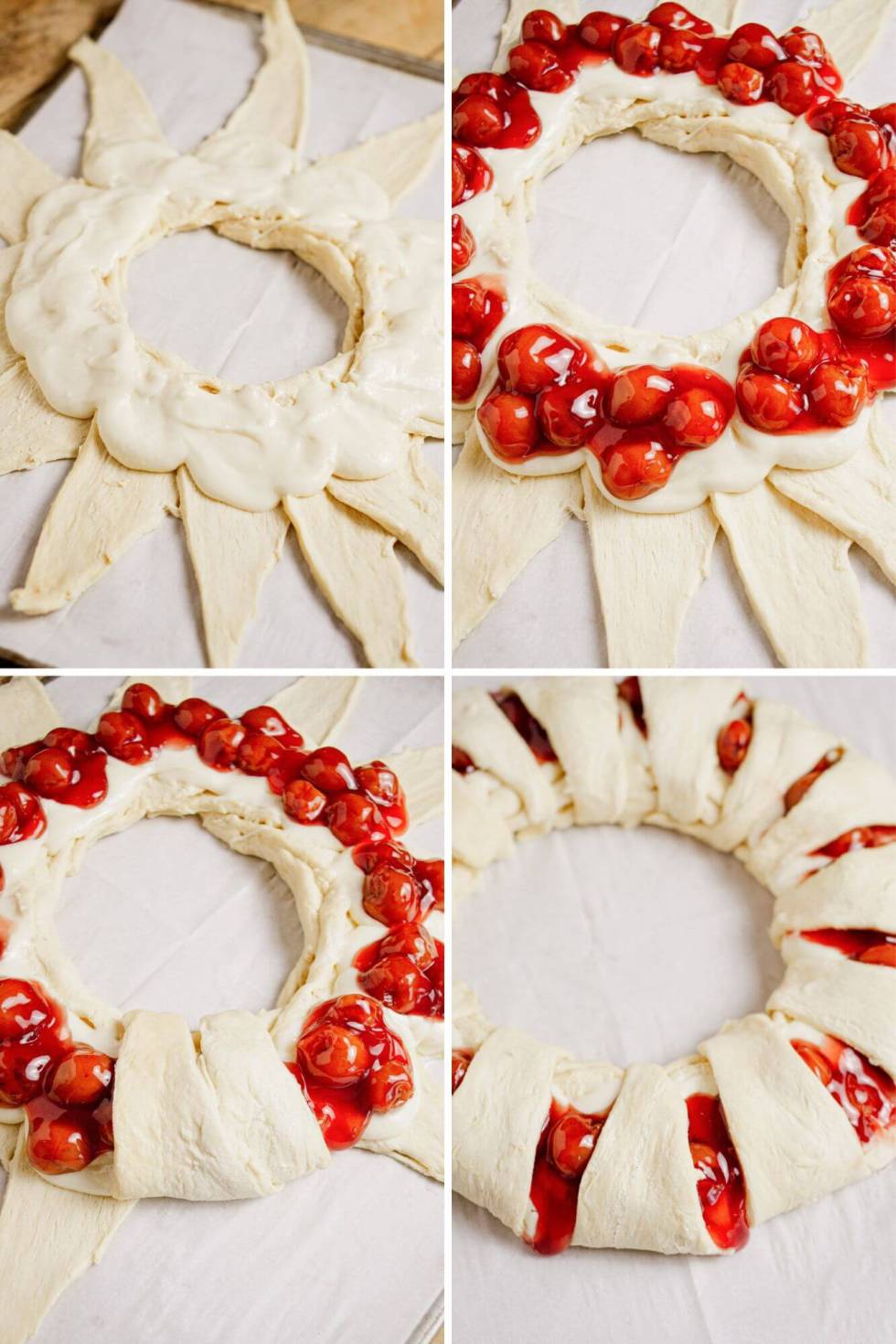 pastry wreath ring process photos