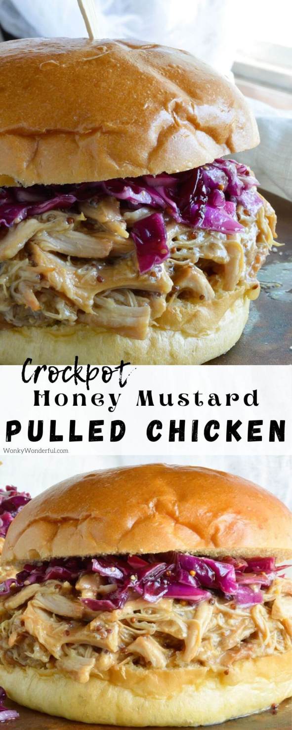 shredded chicken sandwich pinnable image with title text