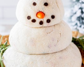 prepared cheese ball snowman