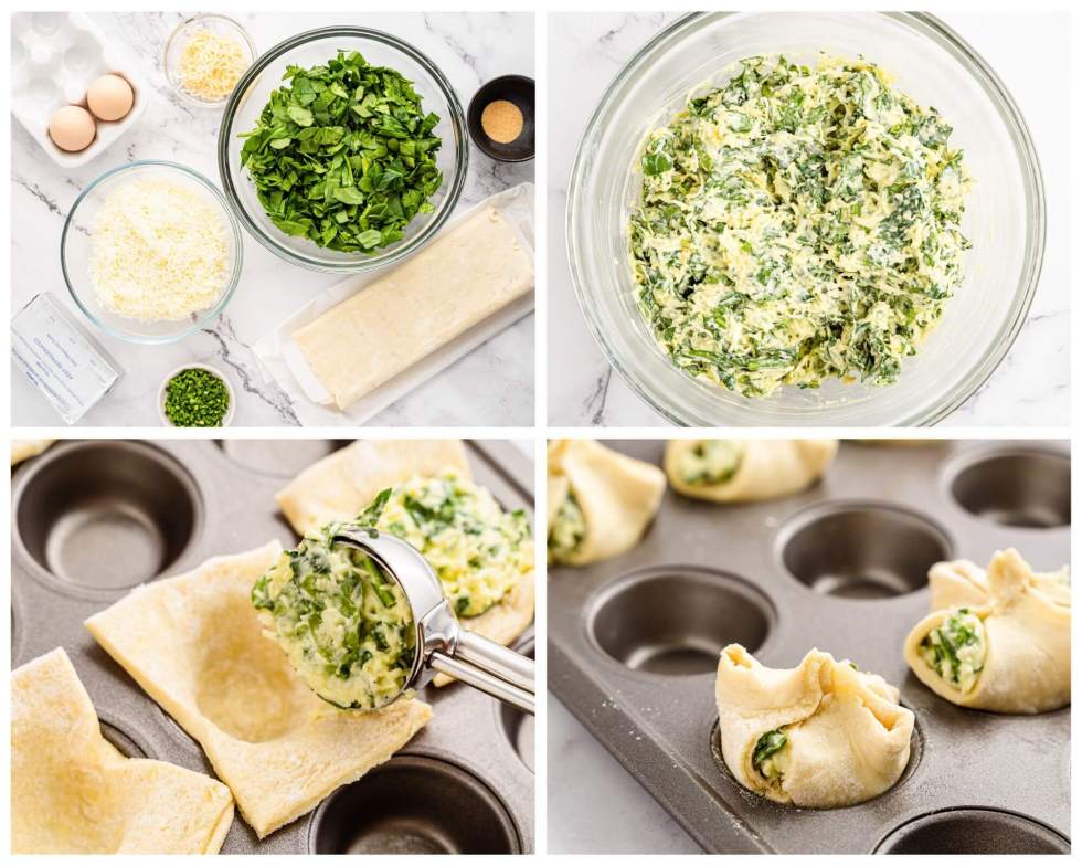 spinach pastries process photos