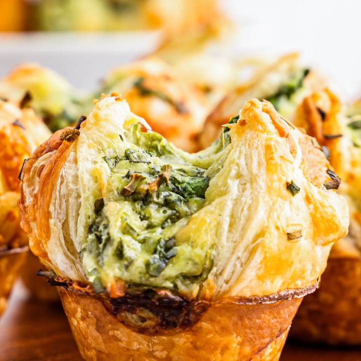 baked pastry filled with spinach and cheese