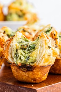 baked pastry filled with spinach and cheese