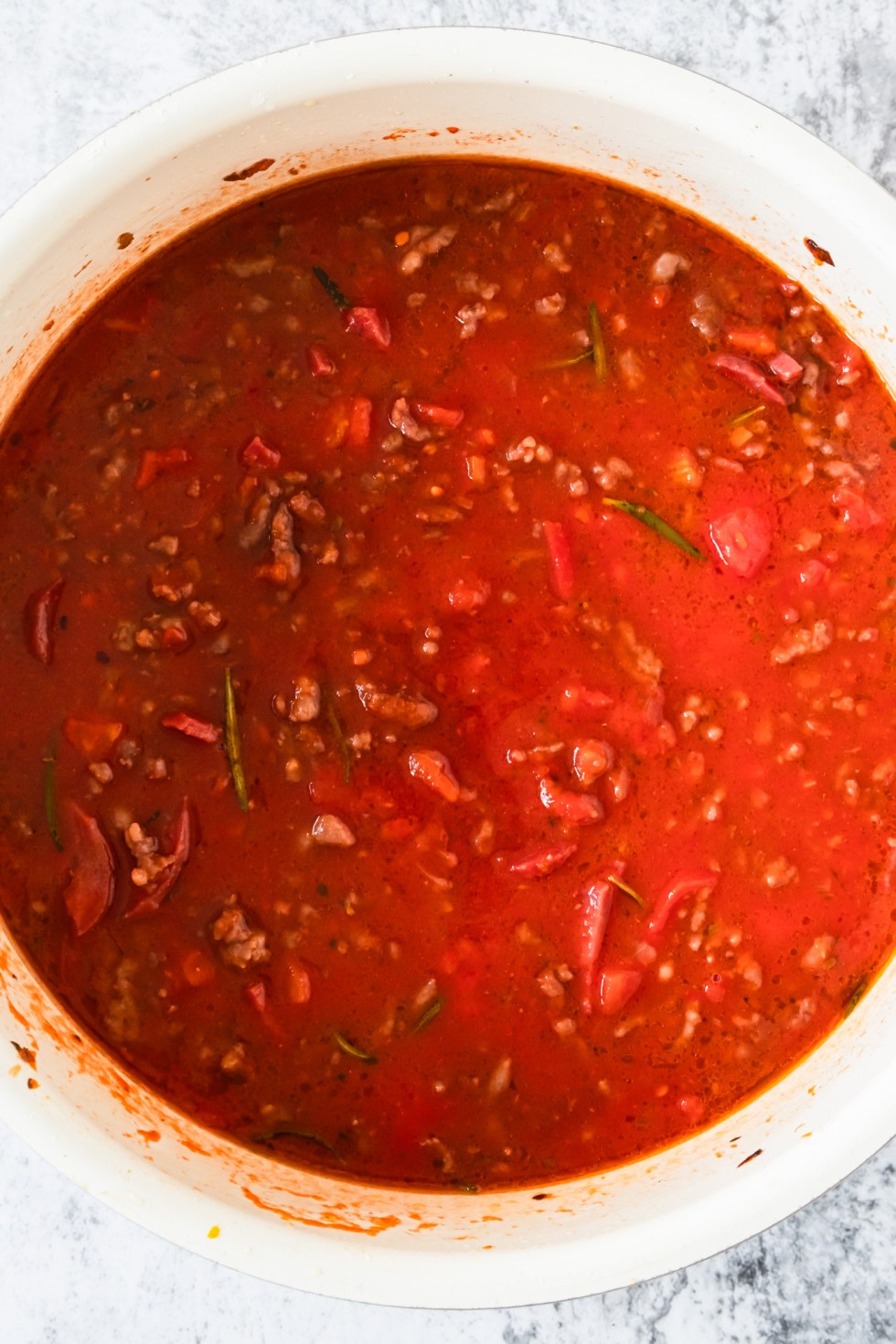 ragu sauce in pot