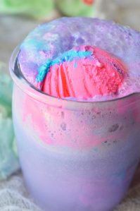 Get the party started with this Cotton Candy Unicorn Party Punch and Unicorn Ice Cream Cake! The punch recipe is made simply with 2 ingredients and the ice cream cake takes just minutes to decorate. The kids will love this fun and colorful drink!