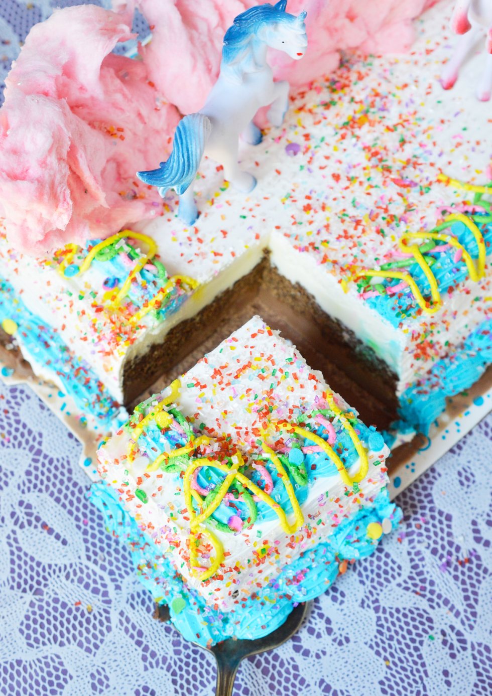 Get the party started with this Cotton Candy Unicorn Party Punch and Unicorn Ice Cream Cake! The punch recipe is made simply with 2 ingredients and the ice cream cake takes just minutes to decorate. The kids will love this fun and colorful drink!