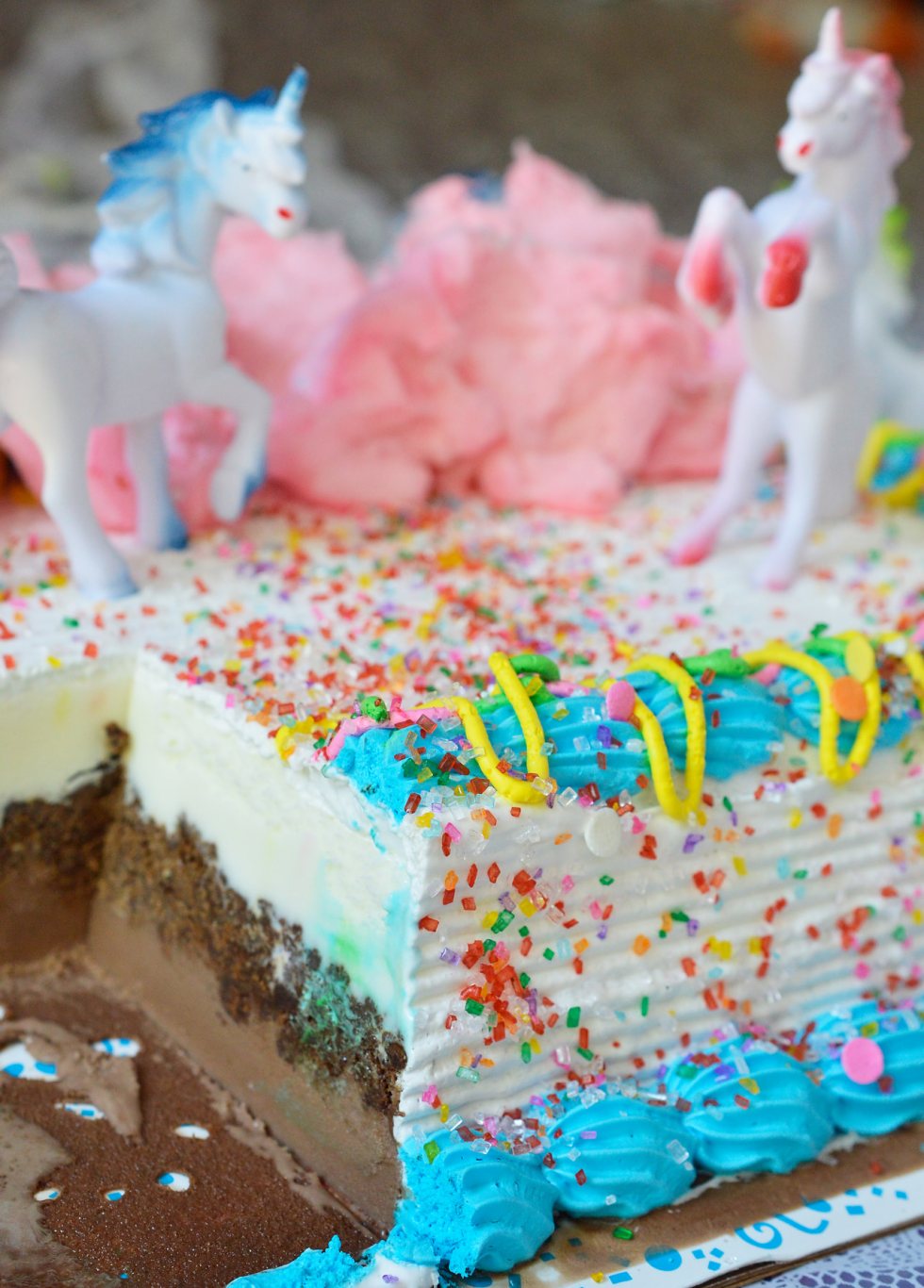 Get the party started with this Cotton Candy Unicorn Party Punch and Unicorn Ice Cream Cake! The punch recipe is made simply with 2 ingredients and the ice cream cake takes just minutes to decorate. The kids will love this fun and colorful drink!