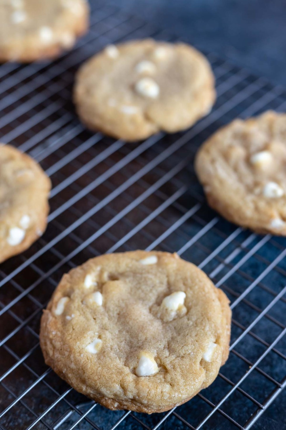 baked cookies on wire cooling rack